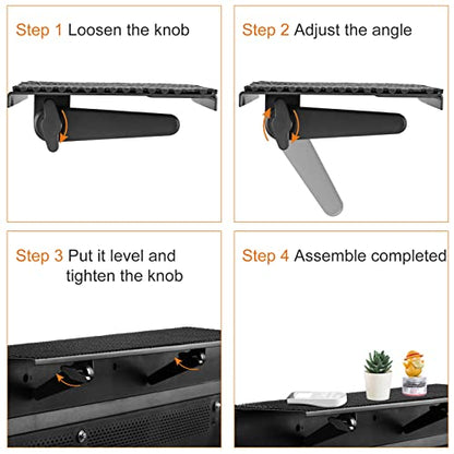 Bracwiser No Drill TV Top Shelf 16.7 inch Wide Monitor Top Mounting Bracket Platform Holds Speaker, AV Receiver, Media Box, Game Console and More, CS106XM - size: 16.7 inch