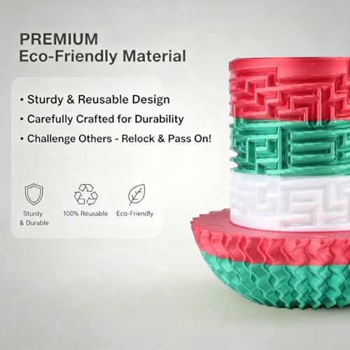 Maze Puzzle Box for Cash Gift, Money Holder Gift Box | Maze puzzle, hidden cash compartment, money gift, birthday anniversary, brain teaser, surprise holder gift for teens & adults - color: Christmas Color