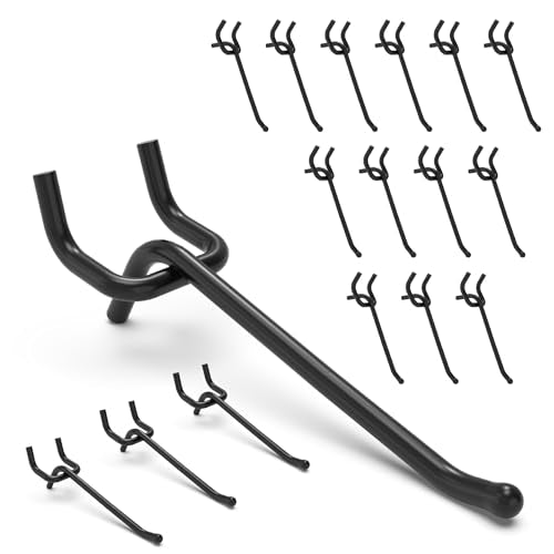 50PC 4" Pegboard Hooks for 1/4" Peg Board | Heavy Duty Black Metal Pegboard Hooks for Tools & Supplies, 30 lb Capacity Organizer Accessories for Garage, Store - size: 4 Inch