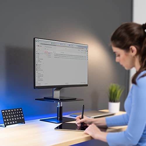VIVO Universal Height Adjustable Ergonomic Computer Monitor and Laptop Riser Tabletop Desk Stand, Black, STAND-V000SB