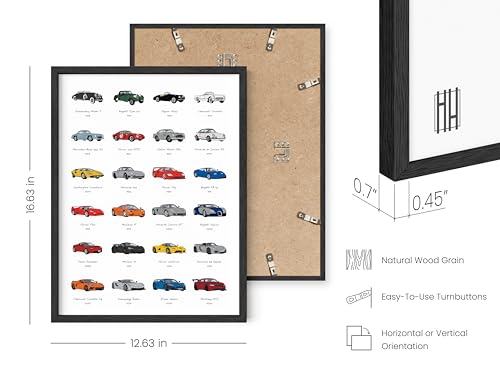 HAUS AND HUES Race Car Poster - Super Car Poster - Made in the USA - Black Frame 12x16 - color: Sports Car, size: 12"L x 16"W, style: Black Framed