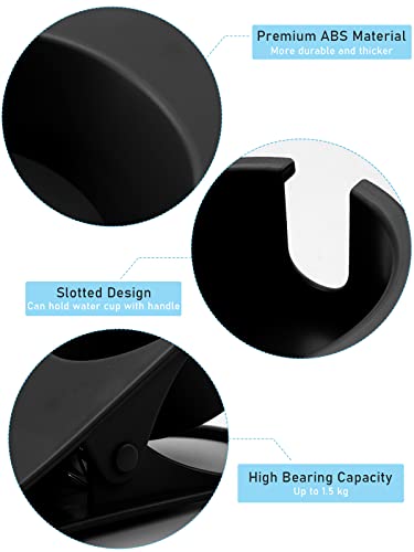 Kalolary New Drinking Cup Holder Clip with Groove Table Bottle Cup Stand DIY Glass Cup Clamp Storage Saucer Clip Water Coffee Mug Holder Saucer Clip for Home Desk, Black - color: Black