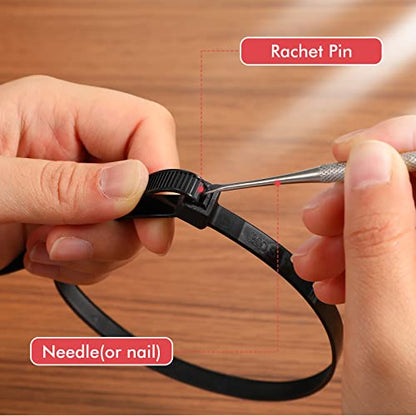 Shappy 50 Pcs Zip Ties Heavy Duty Strong Large Cable Wire Ties Zip Industrial Sturdy Wire, Awnings Tying Branches Bundling of Crops Fixed Water Pipes(40 Inch,Black) - color: Black, size: 40 inch
