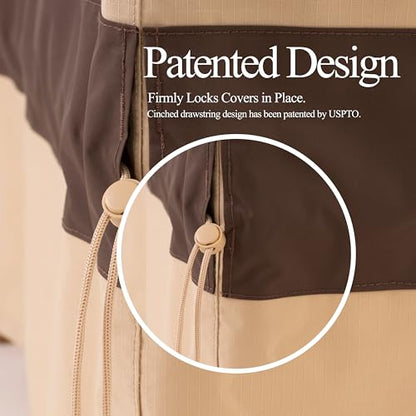 WJ-X3 Patio Chair Cover, Outdoor Lounge Cover, Heavy Duty, Waterproof Lawn Chair Covers, 29W x 30D x 36H, Beige & Coffee, 2-Pack - color: Beige & Coffee, size: 29W x 30D x 36H, 2-Pack, Standard Chair