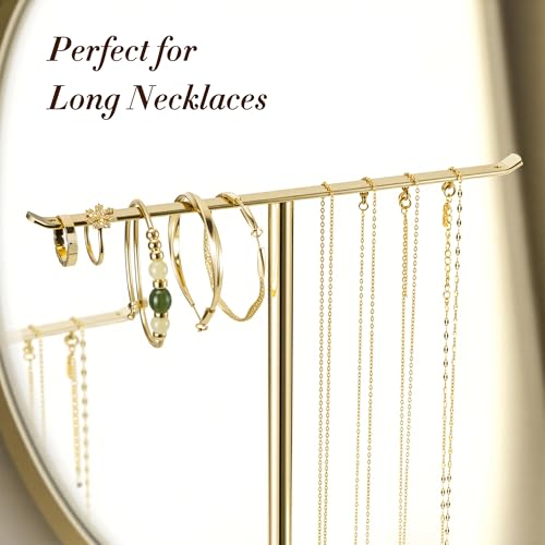 Jewelry Holder Stand with Ceramic Base: 12" Tall Necklace Organizer Rack, Tree Design Display Storage for Necklaces, Bracelets, Rings, Earrings, Aesthetic Room Décor for Girls and Women, Green - color: Green, size: 5.8" base