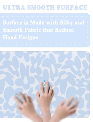 Cute Aesthetic Blue Computer Desk Keyboard Pad Mat Blue for Keyboard and Mouse, Large Mouse Pad Keyboard Mats for Desk (31.5" x 15.8") - color: Light Blue