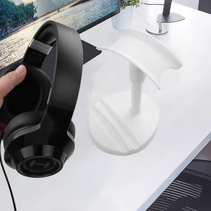 YAODHAOD Desktop Headphone Stand, Universal Headphone Holder with Phone Holder,Anti-Slip Base, for Desk, Office, Home Headphones Support Accessory (White) - color: White