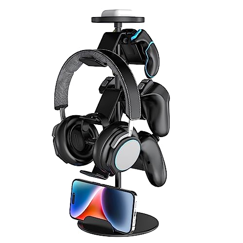 Game Controller Stand Headphone Holder, Multi Adjustable Game Controller Headset Hanger for All Universal Gaming PC Accessories, Xbox PS4 PS5 Nintendo Switch (4 Layers)