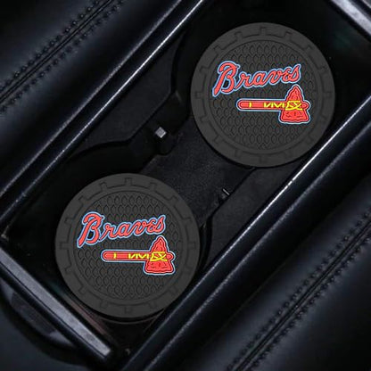 Car Cup Holder Coasters for Atlanta Braves Baseball Fans, Braves Car Coasters for Cup Holder Insert Silicone Non-Slip - color: 11br12av