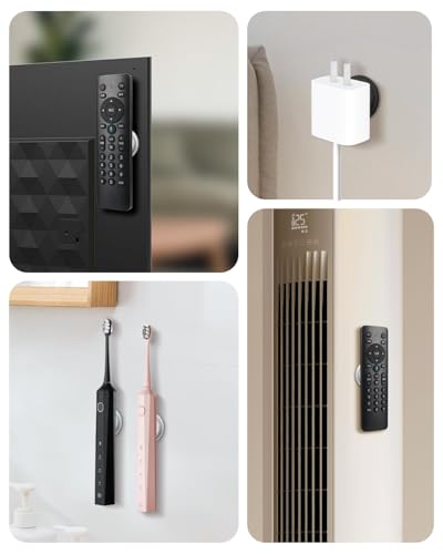 6 Pack Magnetic Remote Control Holder – Upgraded Silicone Magnetic Wall Mount for TV, Fan & Air Conditioner Remotes – Self-Adhesive, No-Drill Remote Control Holder Wall Mount - color: Circle White+Black+Grey