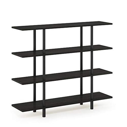 Furinno Turn-N-Tube 4-Tier Wide Display Shelf, Espresso/Black - color: Espresso/Black, style: 4-Tiers
