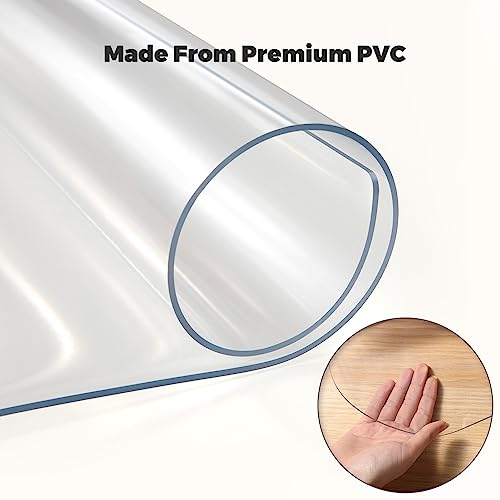 Yecaye Office Chair Mat for Hardwood Floor, Clear Computer Desk Chair Mat, PVC Heavy Duty Floor Protector for Rolling Chairs, 1.7mm Thick Chair Mat (Transparent, 46" x 60" x0.07'') - size: 46" x 60" x 0.07''