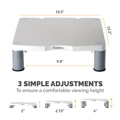 Fellowes Standard Monitor Riser (91712), Platinum/Graphite - size: 1 Count (Pack of 1)