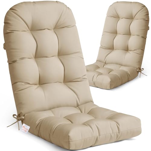 Crestlive Products Sunbrella Adirondack Chair Cushion Outdoor Chair Cushions Water Resistant 50x20x4 Inch High Back Patio Cushions Set of 2 Thick Replacement Cushions Antique Beige - color: Sunbrella Antique Beige, size: 2