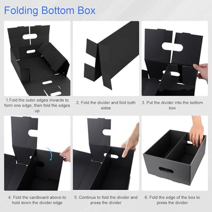 AOBOPLE CD Storage Box with 2 Compartments,5 Pack Cardboard CD Case Storage,Holds 300 Jewel Cases,CD Case Holder with PVC Window Lid,Portable Organizer for Media Collection - style: 5 Pack 2 Compartment