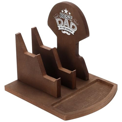 Blosssound Gamer Gifts for New Dad Wood Headphone Stand Wooden Controller and Headset Stand Gifts for Gamer Dad Father Birthday Gift Gaming Desk Accessories for Fathers Day Birthday Anniversary