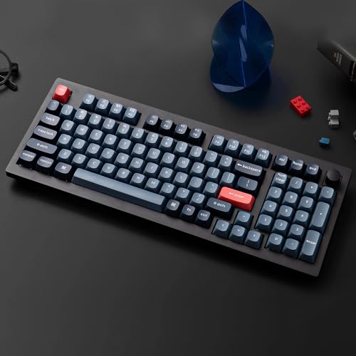 Keychron V5 Max Custom Wireless Mechanical Gaming Keyboard with Number Pad, 96% Layout QMK/VIA 2.4 GHz/Bluetooth 5.1/Wired, RGB Backlit Hot-Swappable Gateron Red Switch for Mac Windows Linux - color: Gateron Jupiter Red Switch