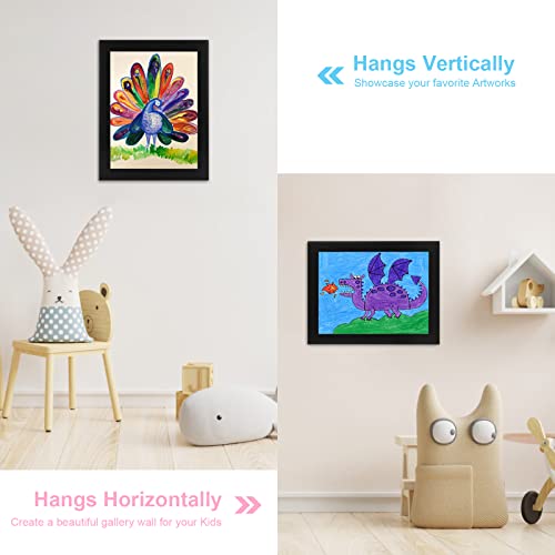 [2-Pack] Kids Frames, 8.5x11 Front Opening Kids Artwork Frames Changeable, Black Artwork Display Storage Frame for Wall, Holds 50 Pcs, for 3D Picture, Crafts, Children Drawing, Hanging Art, Portfolio - color: Black, size: 8.5x11"