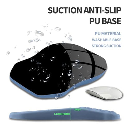 Ergonomic Raised Mouse Pad Wrist Support with Bilateral Slope Memory Foam Mousepad for Wrist Rest and Carpal Tunnel Pain Relief 11.8x7.9〃 Stone Blue - color: Stone Blue