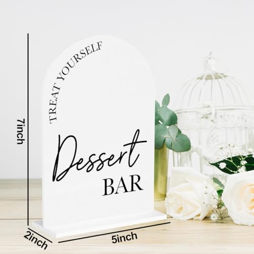 Dessert Bar Sign, Wedding Engagement Bridal Shower Decor for Ceremony Party Reception Table Desk Decor Acrylic Sign - color: Dessert Bar