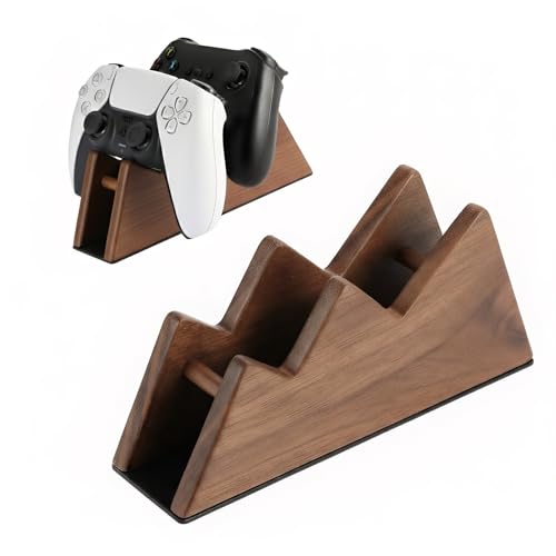 Solid Wood Controller Stand - Dual Gaming Controller Holder for Desk, Fits Xbox Series X/S, Xbox One, PS5, Switch Pro - Gamer Gift for Men