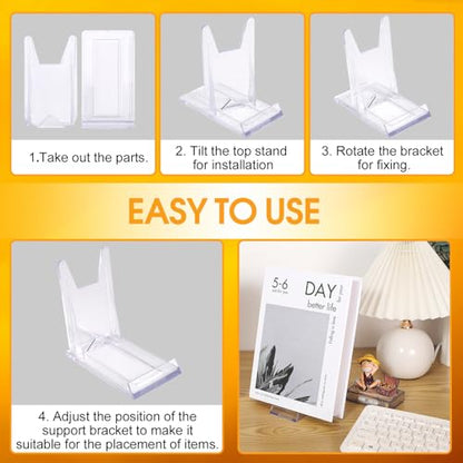 6 Pcs Acrylic Plate Stands Plastic Display Holders, Plastic Display Holders Clear for Wallet Purses Handbag Bag Jewelry Display Adjustable Organizer for Home Office Display Party Decoration
