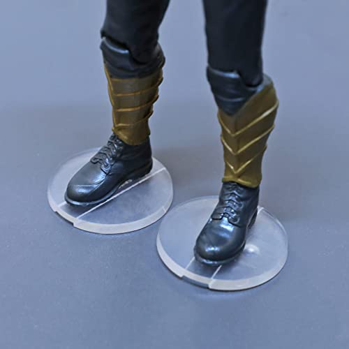 6inch Action Figure Display Stand with Peg, Clear Figuras Toy Organizer Support Stands Base Holder Accessories, Round, 28Pack - color: 28PACK Transparent(Round)