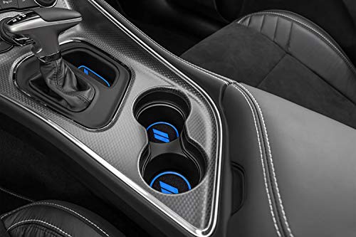 Auovo 11pcs Anti-dust Mats for Challenger Accessories 2015-2023 Custom Interior Cup Holder Inserts Door Pocket Center Console Liners for Challenger 2021 (Blue) - color: Blue