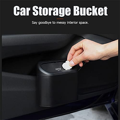 Car Trash Can with Lid, Mini Universal Vehicle Mini Leakproof Garbage Can Bin with 30pcs Trash Bags，Waterproof Car Bin for Front Back Seat Accessories for Auto Office Home(Black) - size: Car Trash Can - Black with 30 Trash Bags