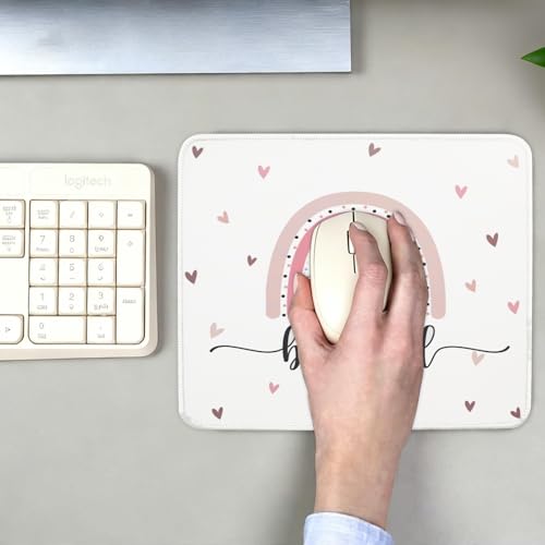 Mouse Pad for Desk with Stitched Edge, Premium Cute Washable Mouse Pads. Computer Mousepad with Non-Slip Rubber Base, Mousepads for Laptop, 9.25x7.75x0.12 inch (Boho Kind) - color: Boho Kind