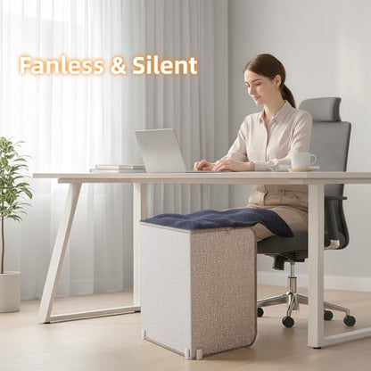Under Desk Heater, 195W Energy-Saving Foot Warmer with Heating Pad for Feet, Electric Foot Warmer Under Desk 5 Heat Levels, 2 to 8H Timer Quiet Fanless Foot Heater for Office Home Dorm Chochoyah - color: Light Grey Cuboid