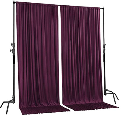 AK TRADING CO. 10 feet x 8 feet IFR Polyester Backdrop Drapes Curtains Panels with Rod Pockets - Wedding Ceremony Party Home Window Decorations - Eggplant Purple - color: Eggplant Purple
