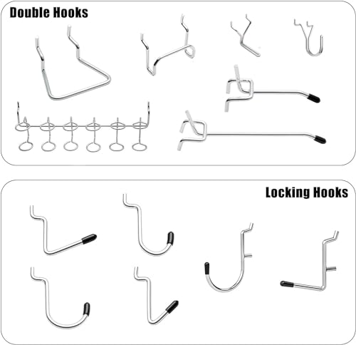 Pegboard Hook Locks 120Pcs Pegboard Locks for Stopping Hooks from Falling Off Pegboard Hooks Accessories Fits for 1/4"-9/32" Hole & 1/8"-5/32" Hook Diameter - size: 120Pcs