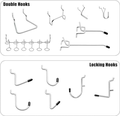 Pegboard Hook Locks 120Pcs Pegboard Locks for Stopping Hooks from Falling Off Pegboard Hooks Accessories Fits for 1/4"-9/32" Hole & 1/8"-5/32" Hook Diameter - size: 120Pcs