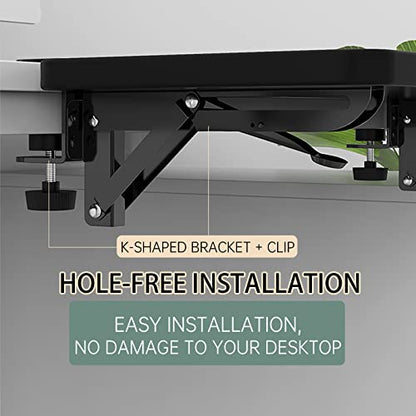 OUGIC Computer Armrest, Adjustable Computer Desk Armrest Stand, Ergonomic Rotating Armrest Bracket for Table, Desk, Chair, Desk, 24 cm x 23 cm - color: Walnut, size: 24cm*23cm