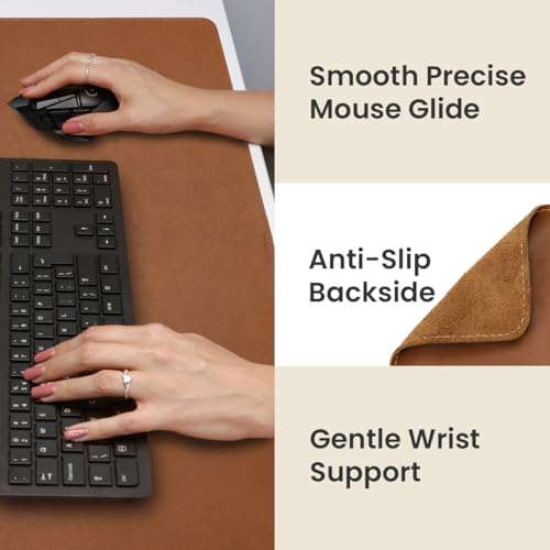 Full Grain Genuine Leather Desk Pad – Toffee Tan Brown (XL) - Premium Desk Mat with Non-Slip Backing, Thick 3mm, Office Desk Protector for Work & Gaming (Extra Large 35.4 x 15.7 inch) - color: Toffee Tan Brown