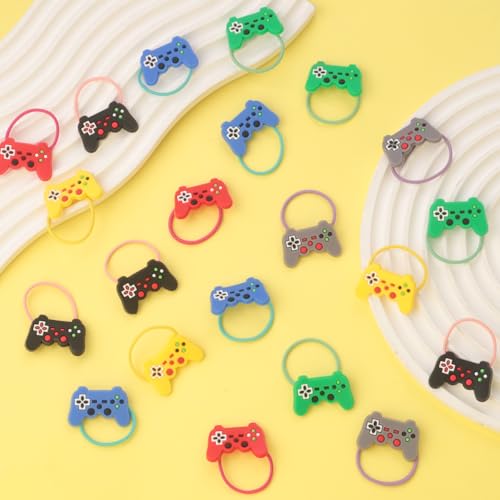 36PCS Video Game Hair Ties for Women Girls, Elastic Hair Ties Ponytail Holder Controller Hair Accessories Videos Gaming Party Favor (Video)
