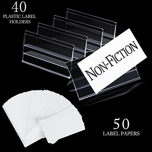 Glass Shelf Label Holders 40 pcs with Inserts fits Fits 3/8" Glass Shelving - size: 10mm ( 40 pcs)