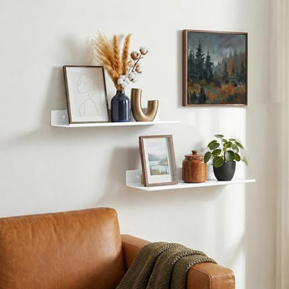 Z metnal Small Wall Shelves, Mini Display Metal Lack Floating Shelf for Collectables Figure, Aluminum, Wall Mounted, Sleek, White,12 x 5 inch, 2 Pack - color: White, size: 12 inch (2 Pack)