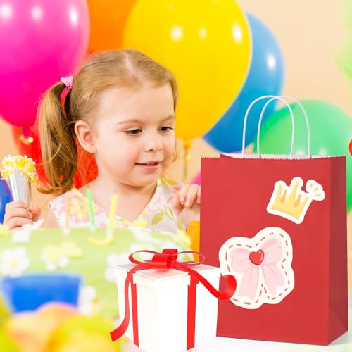 BagDream Red Gift Bags 10x5x13 Inch 100Pcs Large Kraft Paper Bags Bulk for Christmas, Wedding, Party Favors, Business, Retail, Grocery Paper Sacks with Handles - color: Red