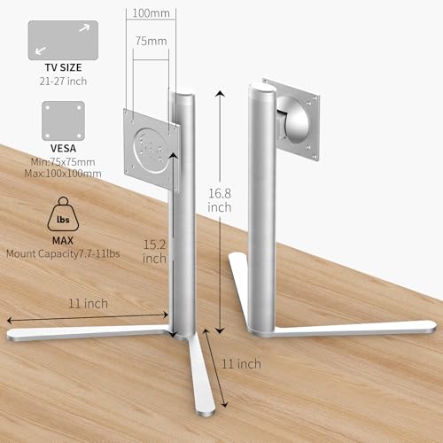 Aluminum Monitor Stand with Spring-Adjustable Height, Vesa Mount with Full Tilt, Swivel & Rotation, Only for 7.7-11LB Monitor Weight Range - size: Only for 7.7-11LB Monitor