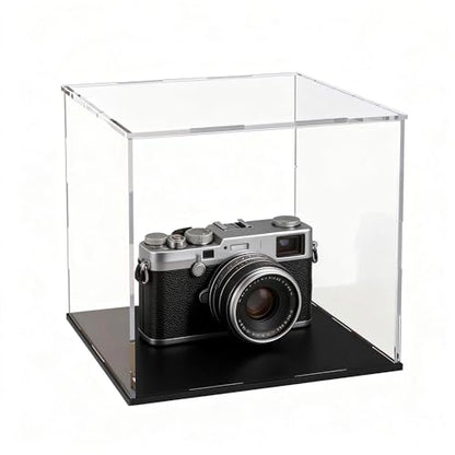 Acrylic Display Case 8x8x8 Inch, Clear Collectible Display Box with Matte Black Base, Dustproof Showcase for Figures, Models, Sports Memorabilia – Easy Self Assembly - size: 8 x 8 x 8 inch