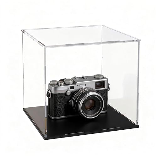 Acrylic Display Case 8x8x8 Inch, Clear Collectible Display Box with Matte Black Base, Dustproof Showcase for Figures, Models, Sports Memorabilia – Easy Self Assembly - size: 8 x 8 x 8 inch