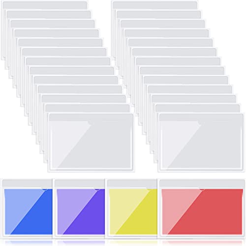 30 Pack Self-Adhesive Index Card Pockets with Top Open for Loading - Ideal Index Card Holder for Organizing and Protecting - Crystal Clear Plastic (5.8 x 8.7 Inches) - size: 5.8 x 8.7 Inches