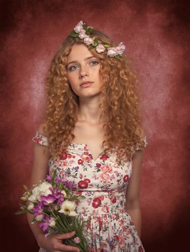 Kate 6.5x10ft/2x3m Red Abstract Backdrop Retro Dark Red Texture Portrait Photography Backgrounds Studio Props - color: Red, size: 6.5x10ft
