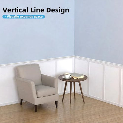 Art3d Premade Board and Batten Paintable Wainscoting Kit, MDF Accent Wall Panel for Kitchen Bedroom Living Room Home Decor Covers 189 x 54 in. Molding Trim Slat with Edge Strip - size: 189 x 54 Inch