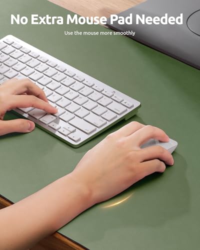 YSAGi PU Leather Desk Pad Protector – Non-Slip Waterproof Desk Mat for Office & Home, Easy Clean Large Mouse Pad & Laptop Writing Blotter 23.6"x13.8" Bamboo Green - color: Bamboo Green, size: 23.6" x 13.8"