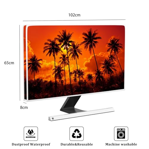 Screen Weatherproof TV Dust Cover 40, 41, 42，43 Inch Panel Case Waterproof Television Cover Sleeve Compatible with OLED LCD LED TV Anti-Static Dustproof LCD/LED/HD,Sunset Sunrise Hawwaii - color: red and black, size: 40-43 Inch for tv cover