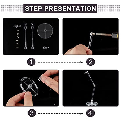 FINGERINSPIRE 6 Pcs Action Figure Stands Clear Doll Model Support Stand with 2 inch Round Base Assembly Action Figure Display Holder without Claw Durable Display Stand Compatible with Figures Models
