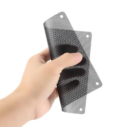 120mm Fan Filter, 10 Pack Black Computer Fan Grill Cover | 0.8mm PVC fine mesh blocks dust & pet hair. High airflow. Washable & reusable. Fits 120mm fans, screw mount. - size: 120x120mm